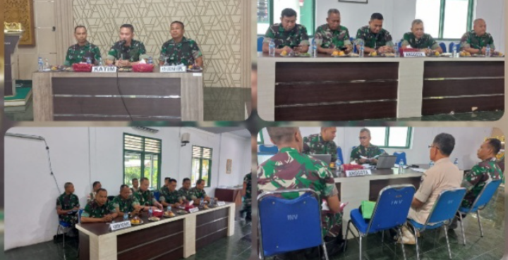 Perwira Keuangan (Paku) Korem 042/Gapu Mayor Cku Hardiono ikuti acara Reviu Laporan Keuangan (LK) Satuan Kerja (Satker) Semester – II TA. 2022, bertempat di ruang Rapat Mako Hubdam ll/Swj Palembang