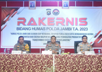 Wakapolda Jambi Brigjen Pol. Yudawan R menghadiri sekaligus membuka Rakernis Bidang Hubungan Masyarakat Polda Jambi T.A 2023