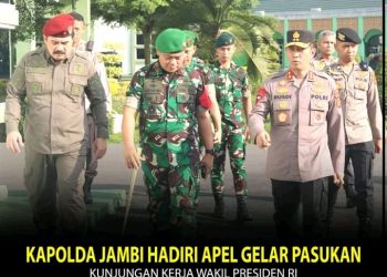 Bertempat di Lapangan Makorem 042/Hapus Kapolda Jambi di Dampingi Danrem 042/Gapu Melaksanakan Apel Gelar Pasukan VVIP