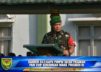 Danrem 042/Gapu Pimpin Apel Gelar Pasukan Pam VVIP Kunjungan Wakil Presiden RI