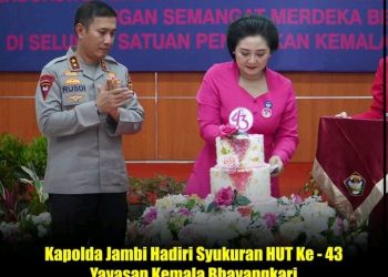 Polda Jambi laksanakan acara sykuran dalam Rangka Memperingati HUT ke-43 Yayasan Kemala Bhayangkari Tahun 2023 pada Jum’at
