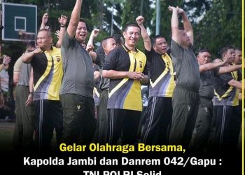 Perkuat Sinergitas Antara Tni dan Polri Khususnya Provinsi Jambi,Danrem Lakukan Olaraga Bersama Kapolda Jambi