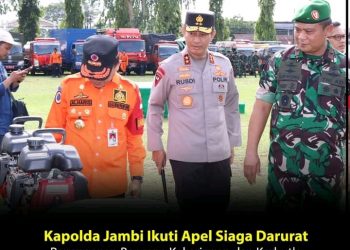 Kapolda Jambi Ikuti Pelaksanaan Apel Siaga Darurat Bencana