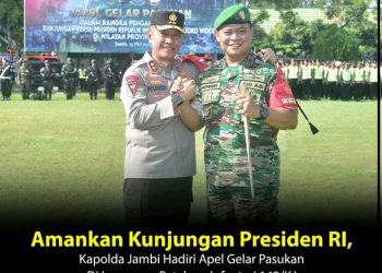 Kapolda Jambi:Bersama Danrem 042/Gapu Ikuti Apel Gabungan Tni-Polri Untuk Pengamanan VVIP Presiden Republik