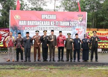 Puncak Peringatan HUT Bhayangkara Ke 77 Pemkab Muaro Jambi,Forkopimda Gelar Syukuran Dan Doa Bersama