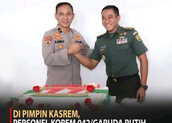 KOREM 042/Gapu Berikan Kejutan Atau Surprise Kepada Polda Jambi di Momen Hari Ulang Tahun Bhyangkara ke-77