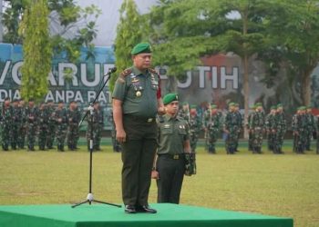 Dandrem 042/Gapu Laksanakan Upacara Bulanan,Bacakan Amanat Panglima TNI