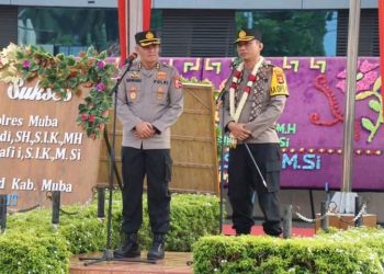 Polres Muba Laksanakan Tradisi Farewell and Welcome Parade,Pisah Sambut Kapolres Muba