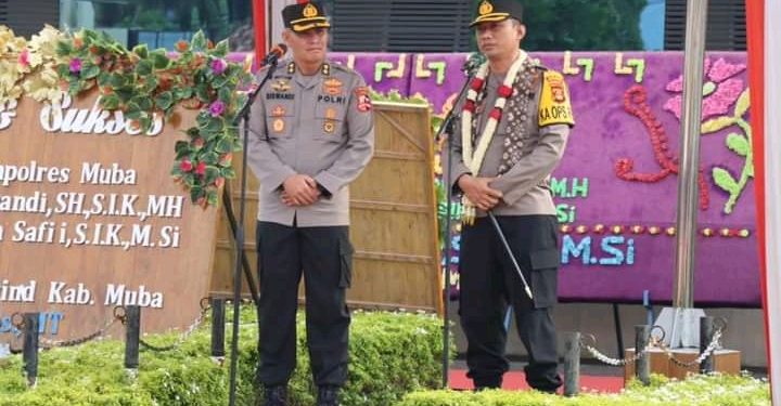 Polres Muba Laksanakan Tradisi Farewell and Welcome Parade,Pisah Sambut Kapolres Muba