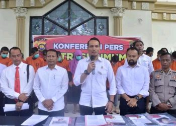 Direktorat Reserse Kriminal Umum Polda Jambi menggelar konferensi pers ungkap kasus Tindak Pidana Perdagangan Orang (TPPO) di wilayah Jambi