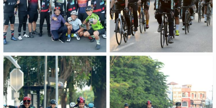 Kadis Kominfo Dan Pejabat Provsu  Mengajak Pj Gubsu Hassanudin Gowes Sapa Ramah Masyarakat